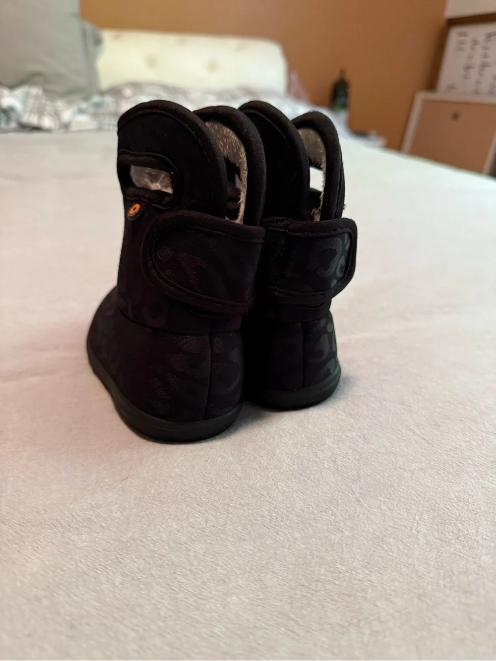 Black Leopard Toddler Bogs